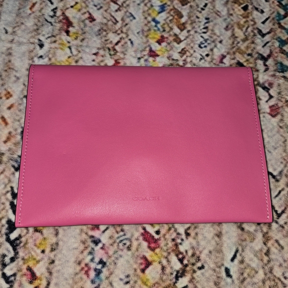 Coach Pink Turnlock Clutch with Number Accents